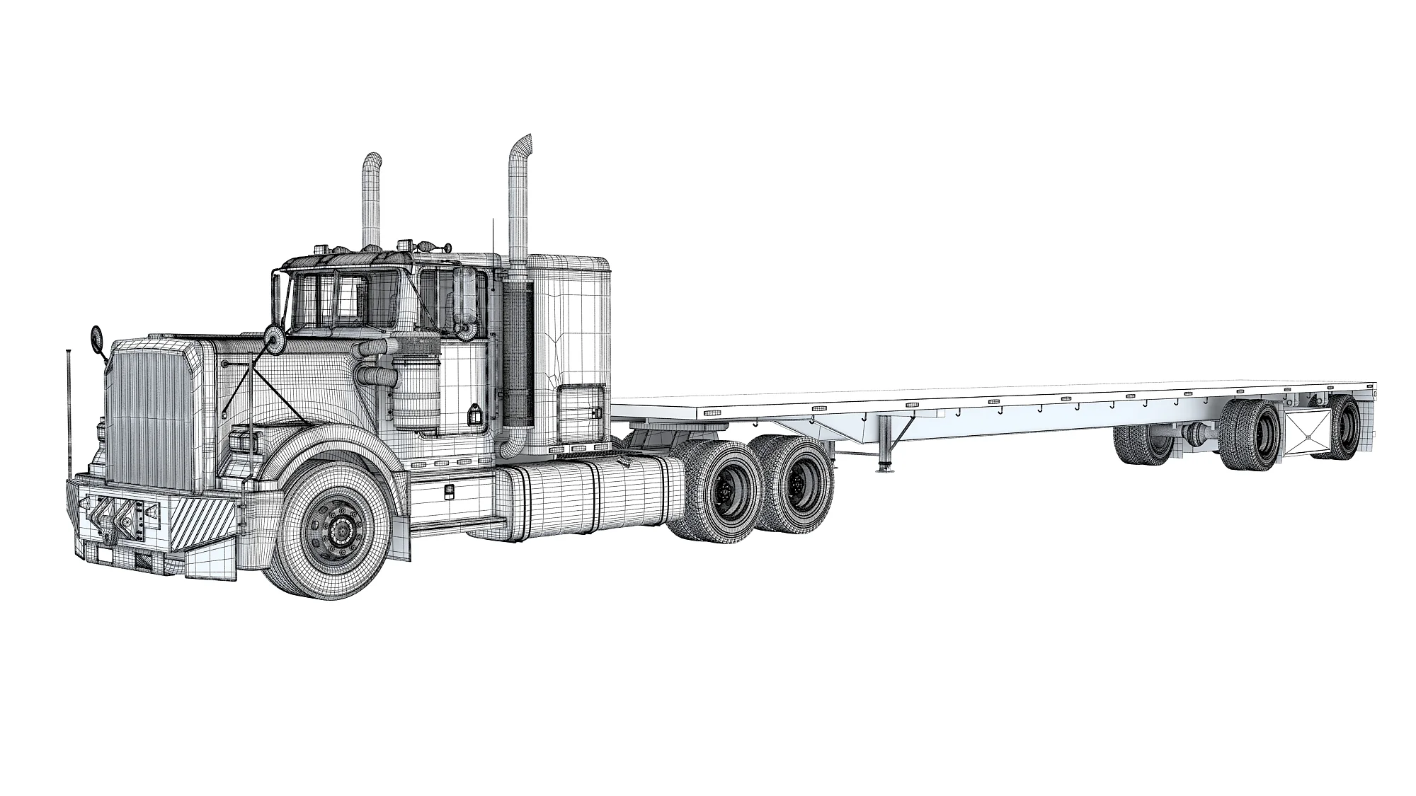 Flatbed trailer blueprint